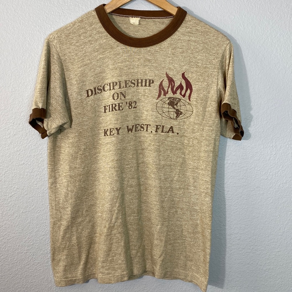 Vintage '82 Discipleship of Fire Key West FLA, Ringer T-Shirt